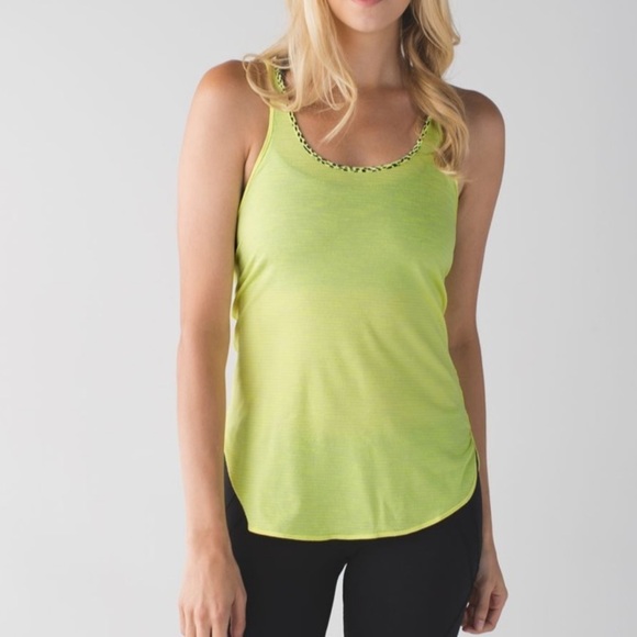 Lululemon Athletica What the Sport Singlet heathered clarity yellow sizing below - Picture 1 of 12